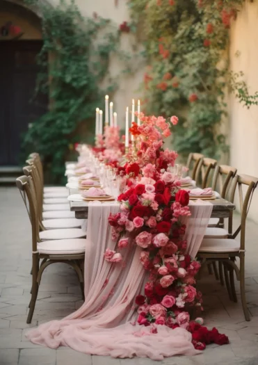 Décoration de table de mariage avec centre floral spectaculaire en cascade – GO2EVENT