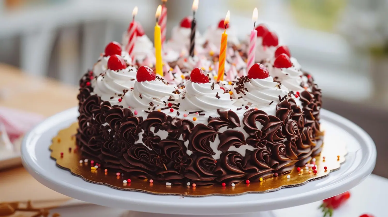 Gâteau d’anniversaire pour adulte, gourmand et élégant, confectionné par un pâtissier local